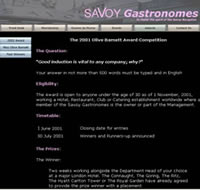 Savoy Gastronomes website